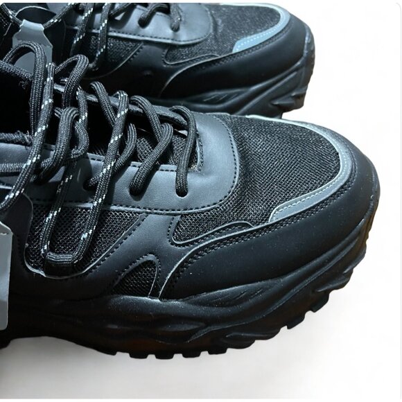 Fashion Sport Men's Athletic Black & Gray Sport Sneakers, Size 12, New - Picture 7 of 9